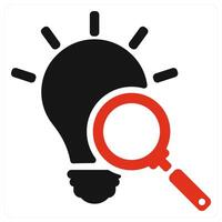Find Solution icon concept in red color vector