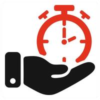 Time Management icon concept in red color vector
