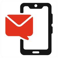 Mobile Message icon concept in red color vector