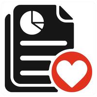 Favourite Document icon concept in red color vector