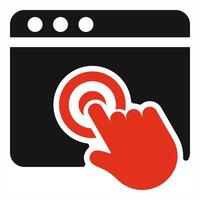 Touch icon concept in red color vector