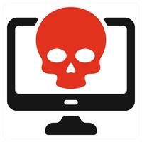 Virus icon concept in red color vector