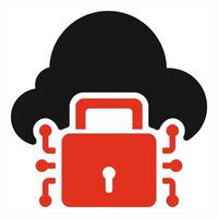 Cloud Protection icon concept in red color vector