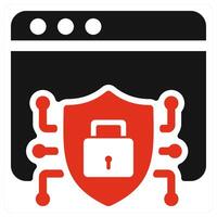 Web Security icon concept in red color vector