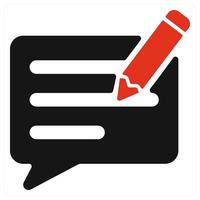 Blog icon concept in red color vector