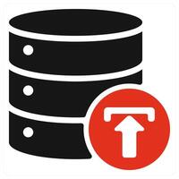 Backup icon concept in red color vector