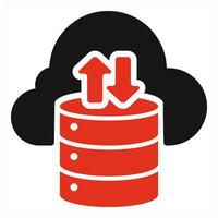 Cloud Storage icon concept in red color vector