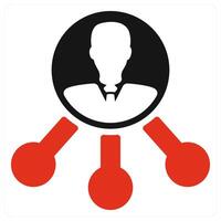 Affiliate icon concept in red color vector