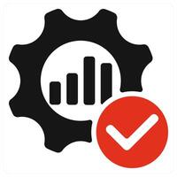 Optimization icon concept in red color vector