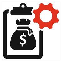 Budget Management icon concept in red color vector