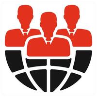 Global Business icon concept in red color vector
