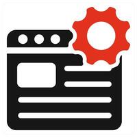 Web Service icon concept in red color vector