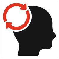 Mind Reload icon concept in red color vector