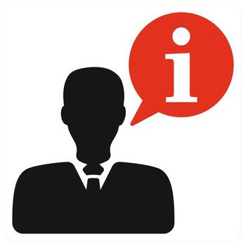 Man with speech bubble and i icon vector
