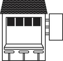 Black And White Front Store Illustration vector