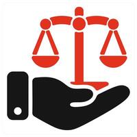 Business Legal Judgment icon concept in red color vector