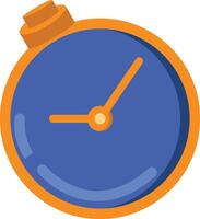 A blue and orange clock vector