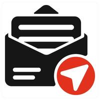 Sending Mail icon concept in red color vector