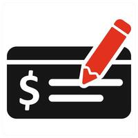 Payment Check icon concept in red color vector