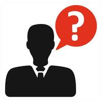 A man with a question mark on his head vector