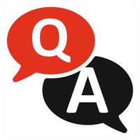 Question And Answer icon concept in red color vector