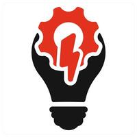 Idea Generate icon concept in red color vector