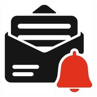 Mail Notification icon concept in red color vector