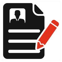 Curriculum Value icon concept in red color vector