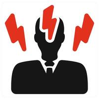 Angry Boss icon concept in red color vector