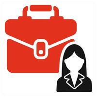 A woman with a briefcase and a red suitcase vector