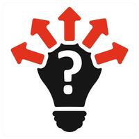Uncertainty icon concept in red color vector