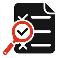 Search Report icon concept in red color vector