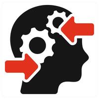 Decision Making Process icon concept in red color vector