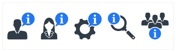 A set of 5 business icons as business instruction, info setting, search info vector
