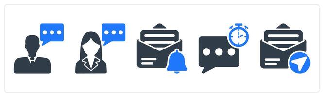 A set of 5 business icons as consultant, mail notification, quick response vector