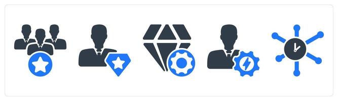 A set of 5 business icons as leadership, pro member, premium service vector