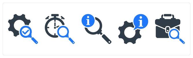 A set of 5 business icons as correction, history search, search info vector