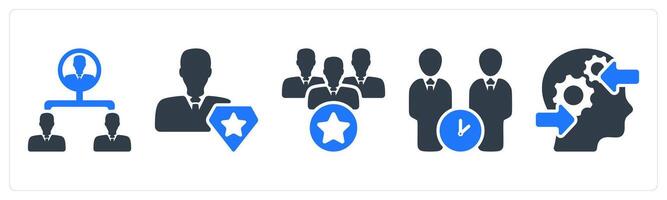 A set of 5 business icons as business hierarchy, pro member, leadership vector