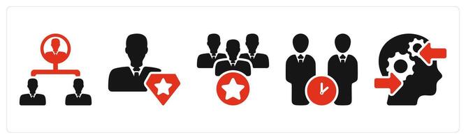 five business icons as business hierarchy, pro member, leadership vector