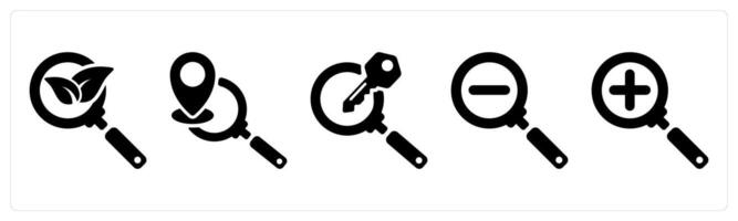 Set of 5 seo icons as organic search, local seo, search keyword vector