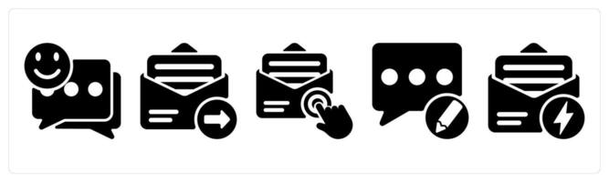 Set of 5 seo icons as smile feedback, email send, email supscription vector
