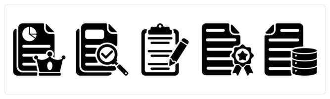 Set of 5 seo icons as high quality content, proofreading, content editing vector