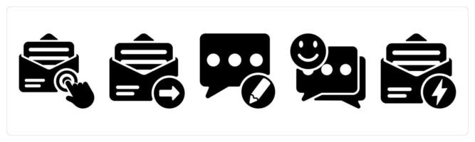 Set of 5 seo icons as email subscription, email send, edit comment vector