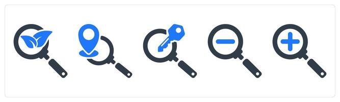 A set of 5 seo icons as organic search, local seo, search keyword vector