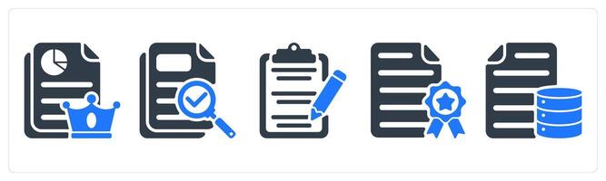 A set of 5 seo icons as high quality content, proofreading, content editing vector