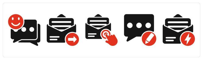 five seo icons as smile feedback, email send, email supscription vector