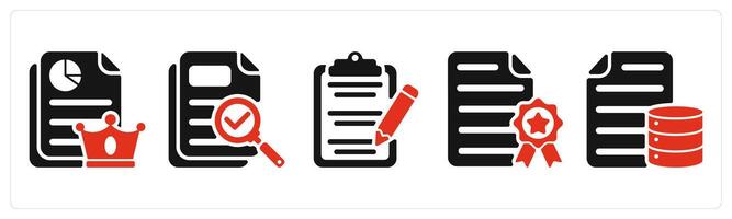 five seo icons as high quality content, proofreading, content editing vector