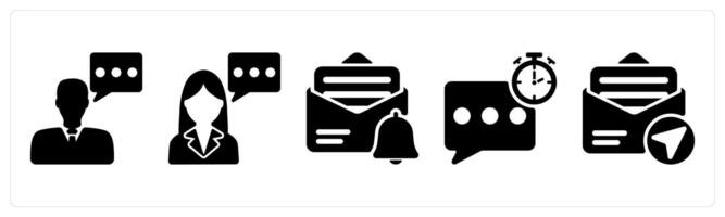 Set of 5 business icons as consultant, mail notification, quick response vector