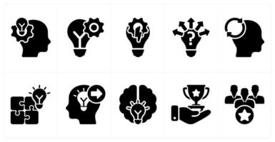 Ten business icons as idea making, idea development, idea generate vector
