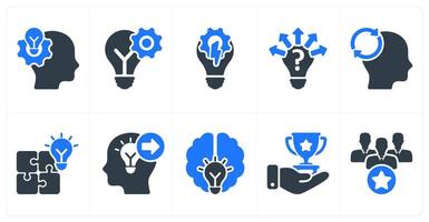 Set of 10 business icons as idea making, idea development, idea generate vector